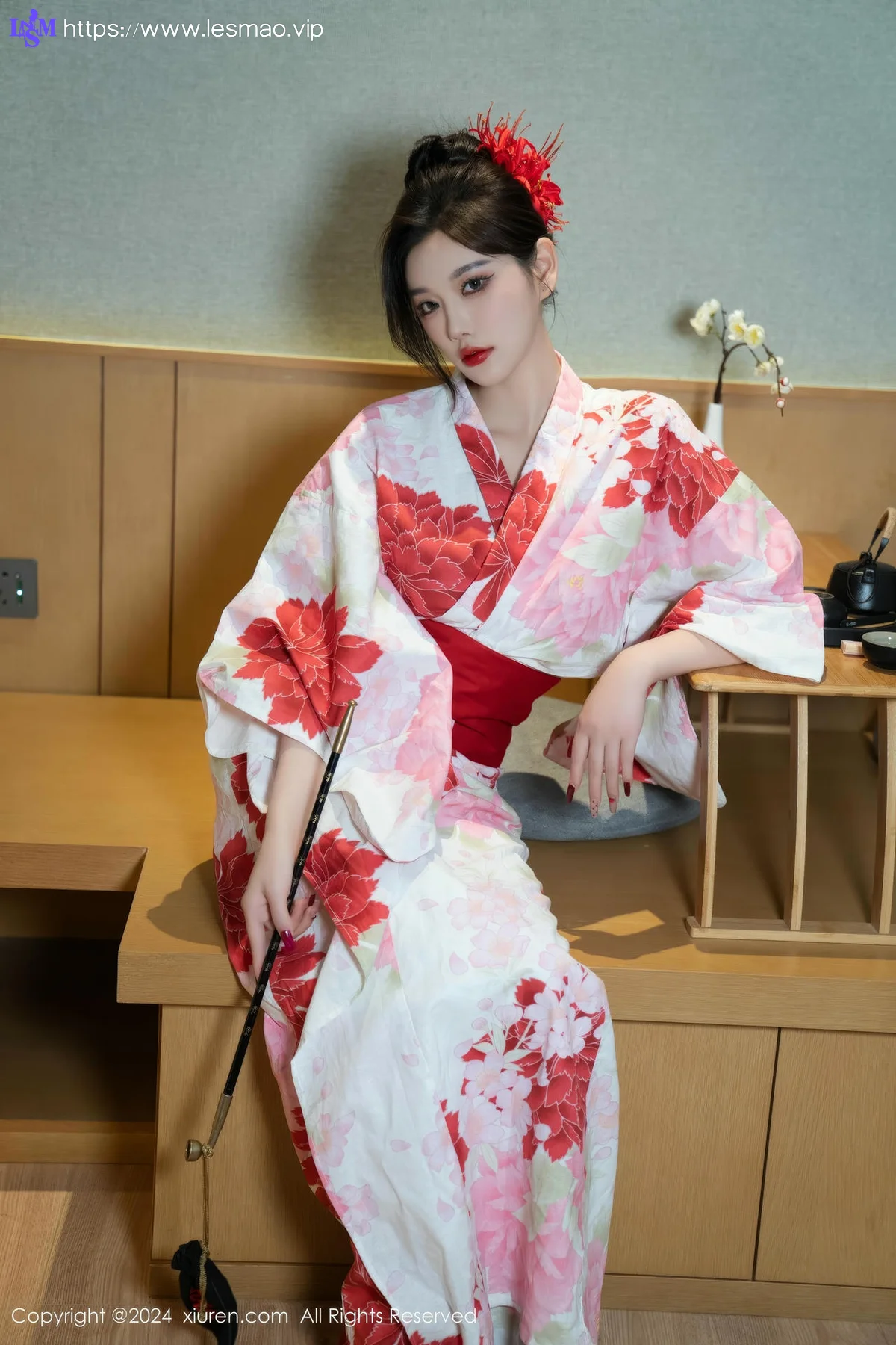 XiuRen 秀人 No.9208 杨晨晨Yome 红色花朵服饰 - 24