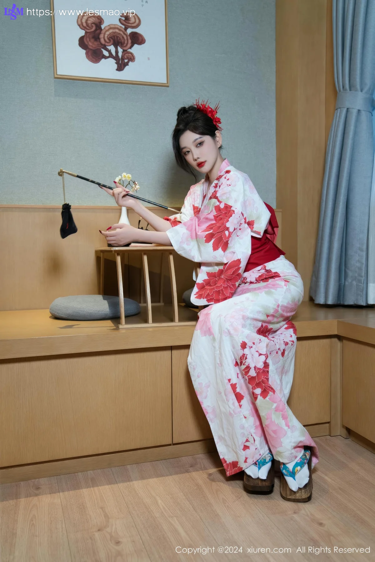 XiuRen 秀人 No.9208 杨晨晨Yome 红色花朵服饰 - 26