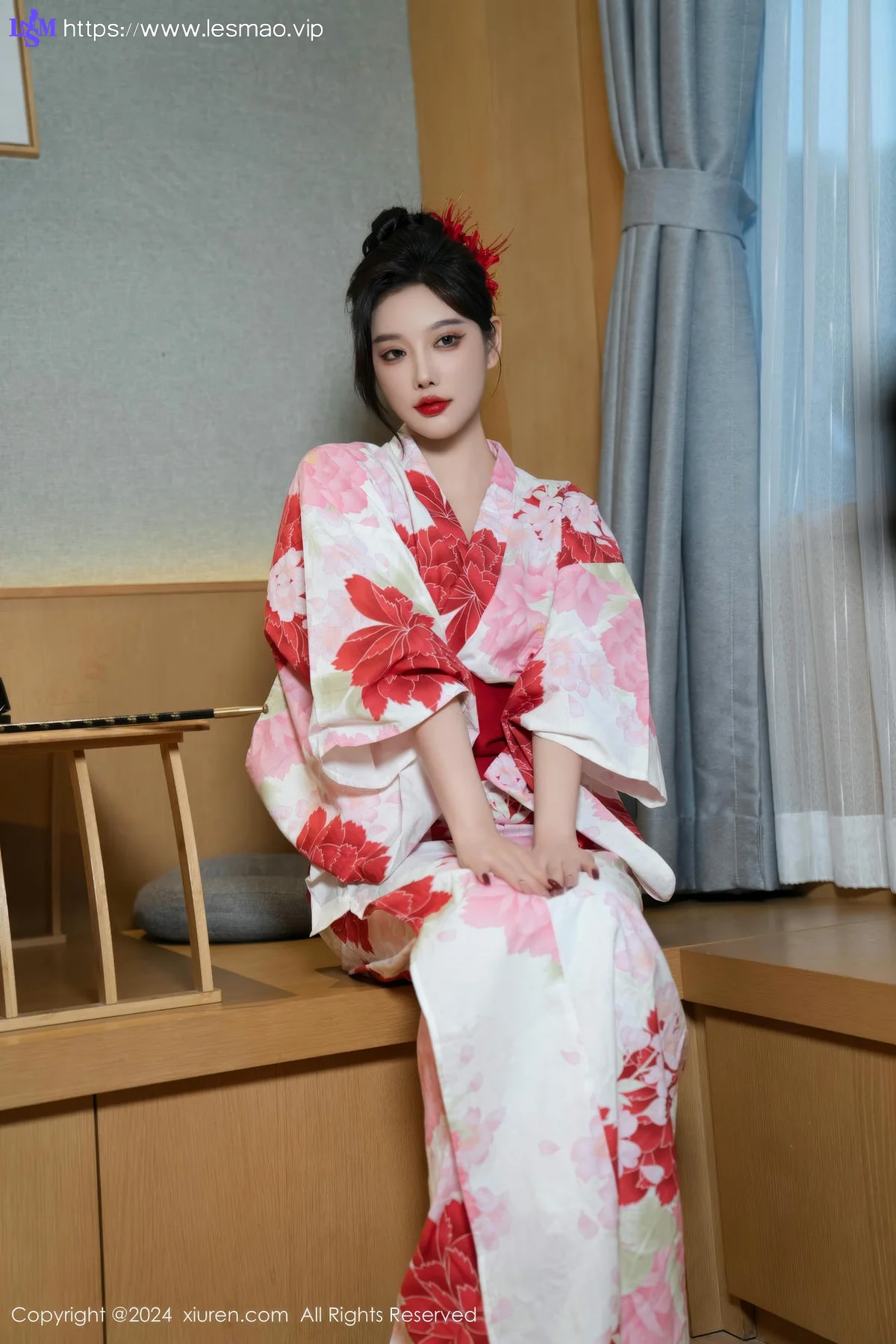 XiuRen 秀人 No.9208 杨晨晨Yome 红色花朵服饰 - 27