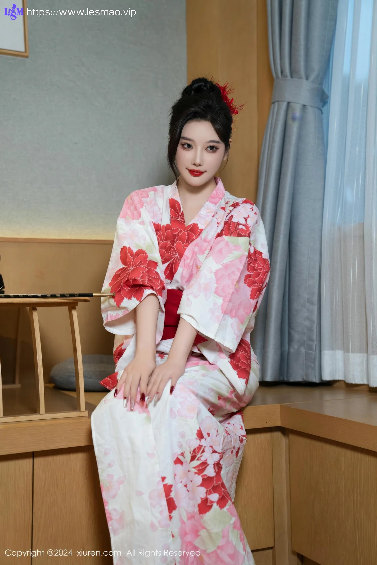 XiuRen 秀人 No.9208 杨晨晨Yome 红色花朵服饰 - 28