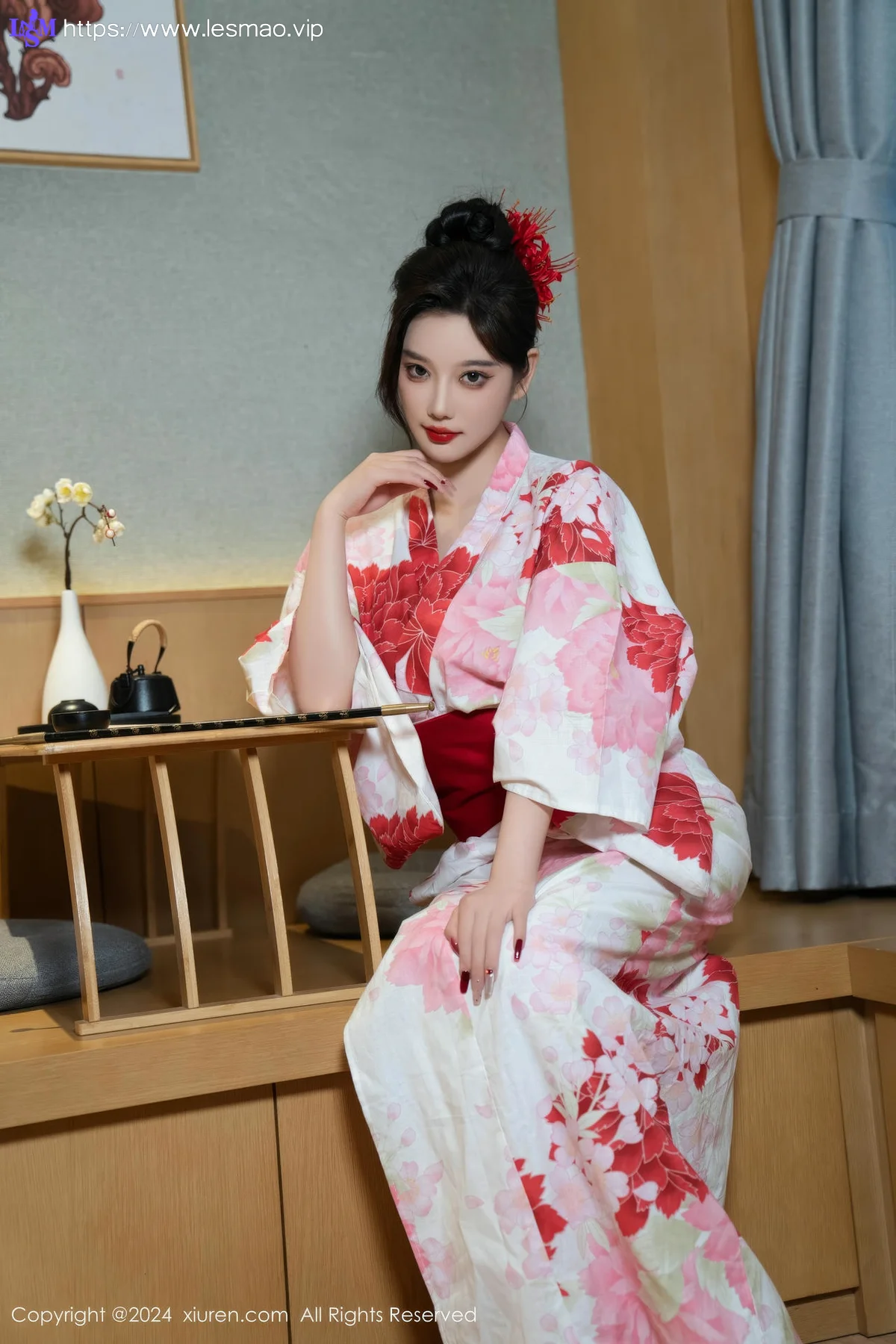 XiuRen 秀人 No.9208 杨晨晨Yome 红色花朵服饰 - 29