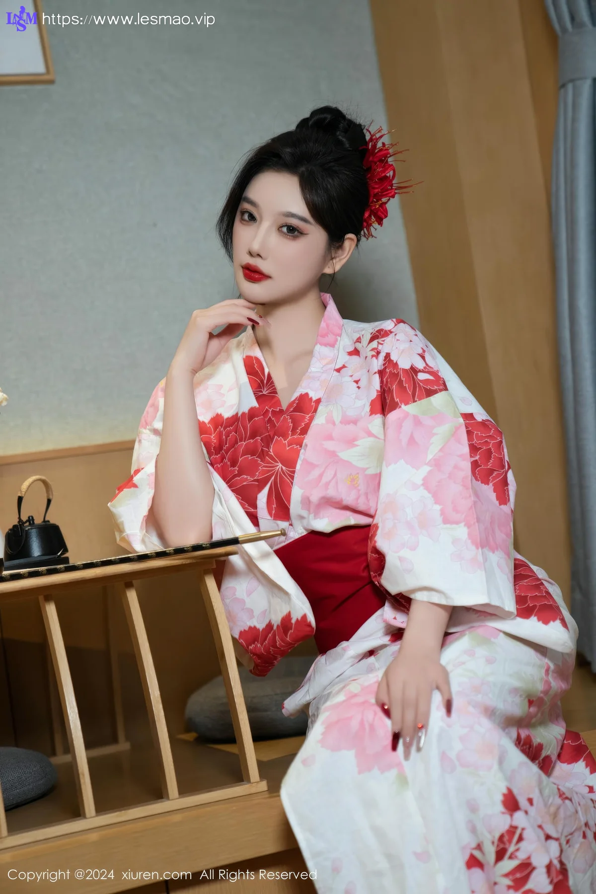 XiuRen 秀人 No.9208 杨晨晨Yome 红色花朵服饰 - 30