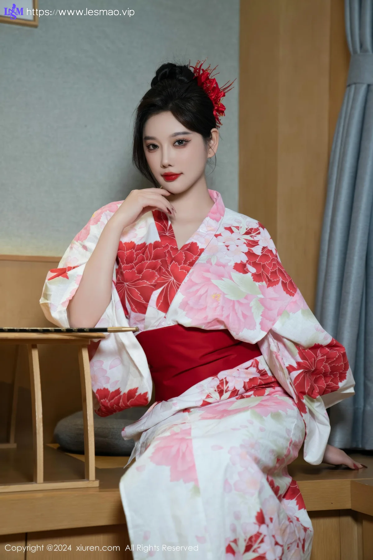 XiuRen 秀人 No.9208 杨晨晨Yome 红色花朵服饰 - 31