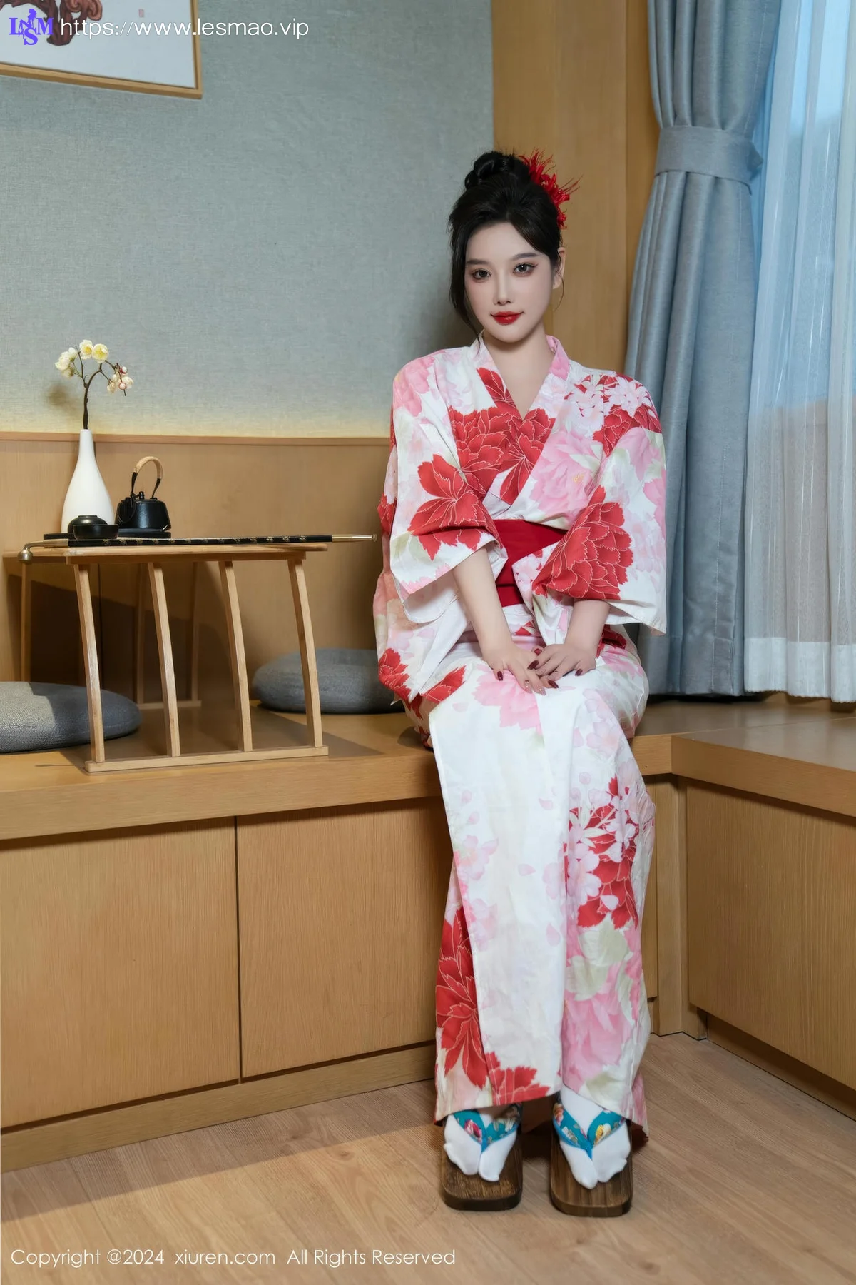 XiuRen 秀人 No.9208 杨晨晨Yome 红色花朵服饰 - 32