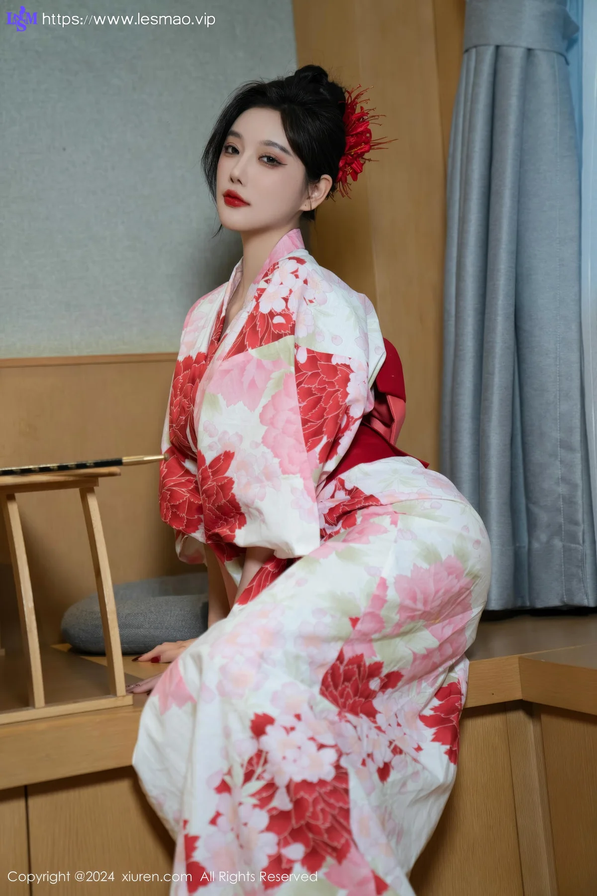 XiuRen 秀人 No.9208 杨晨晨Yome 红色花朵服饰 - 34