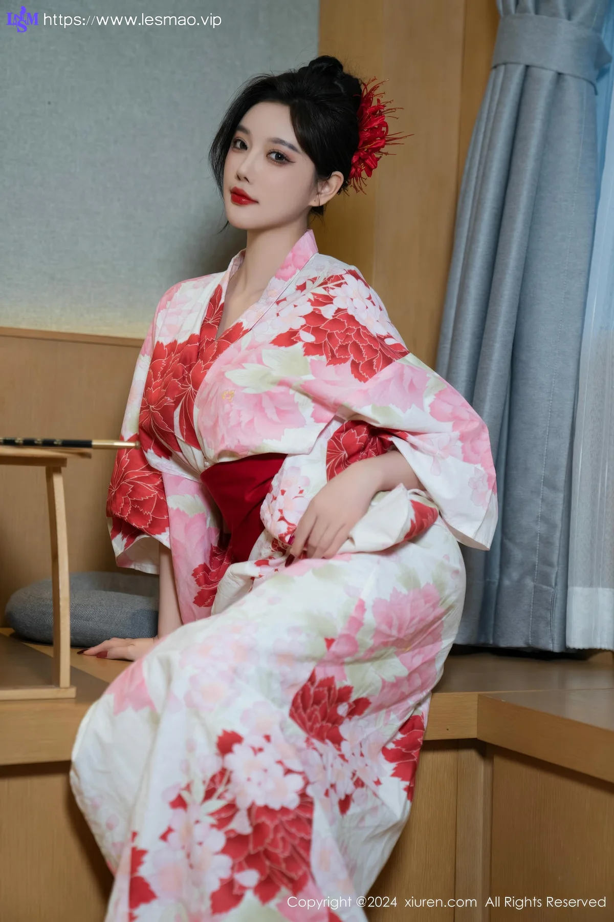 XiuRen 秀人 No.9208 杨晨晨Yome 红色花朵服饰 - 35
