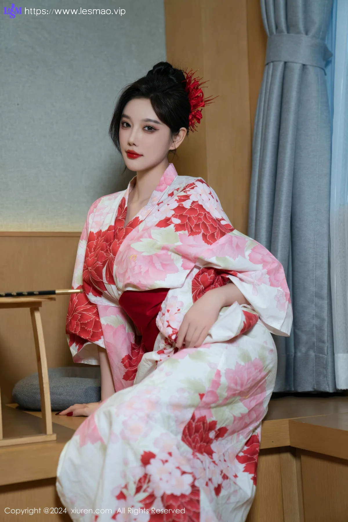 XiuRen 秀人 No.9208 杨晨晨Yome 红色花朵服饰 - 36