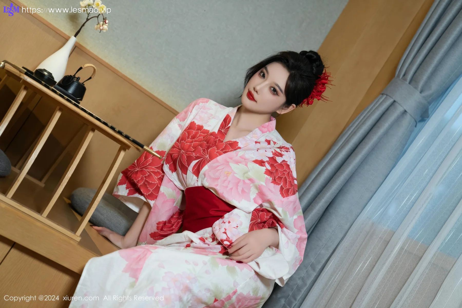 XiuRen 秀人 No.9208 杨晨晨Yome 红色花朵服饰 - 38