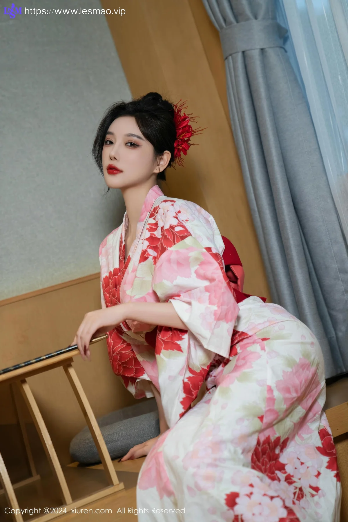 XiuRen 秀人 No.9208 杨晨晨Yome 红色花朵服饰 - 39