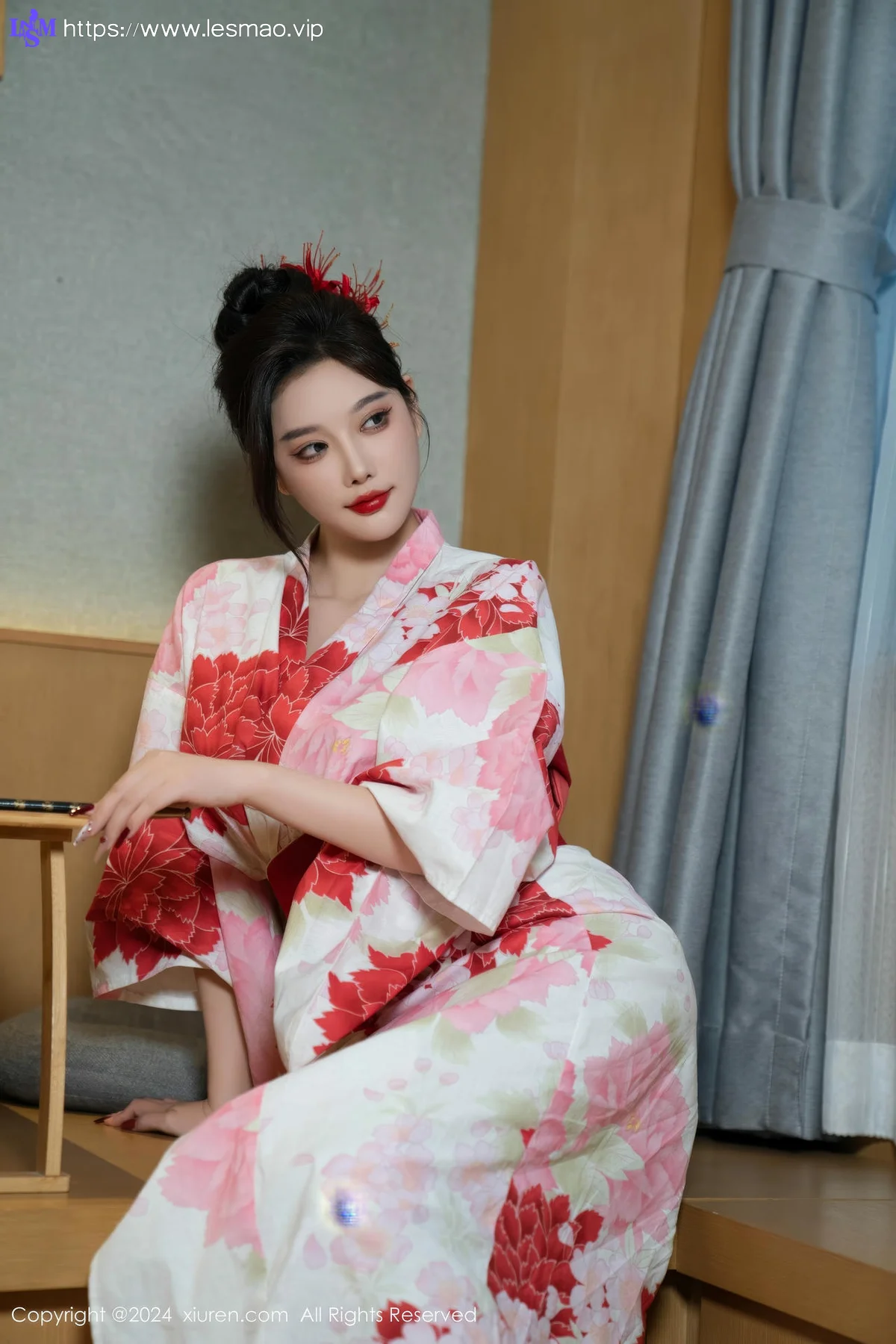 XiuRen 秀人 No.9208 杨晨晨Yome 红色花朵服饰 - 40
