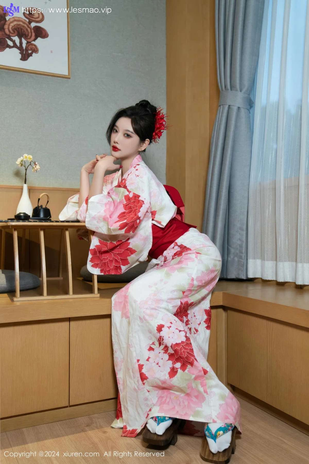 XiuRen 秀人 No.9208 杨晨晨Yome 红色花朵服饰 - 44