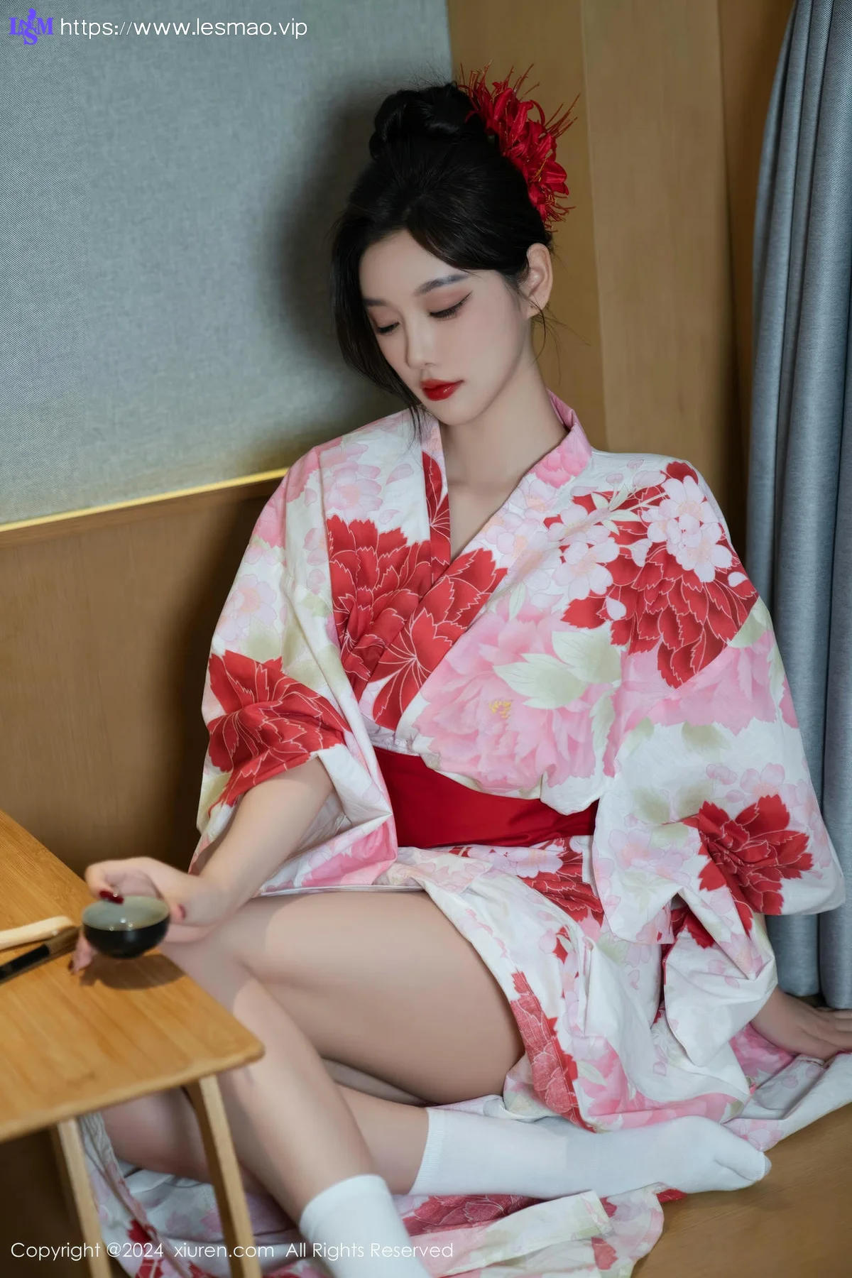 XiuRen 秀人 No.9208 杨晨晨Yome 红色花朵服饰 - 57