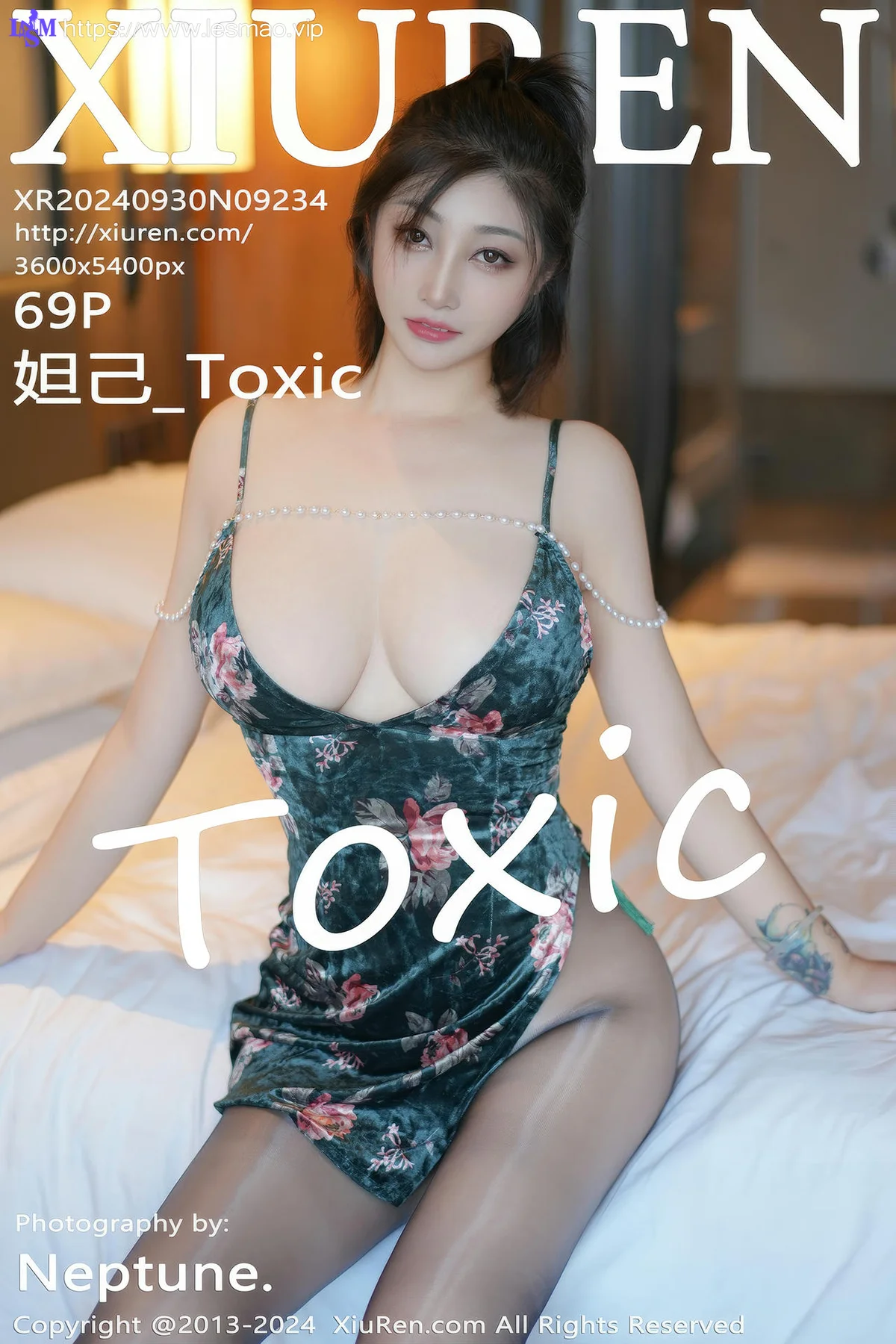 XiuRen 秀人 No.9234 妲己Toxic 绿色花纹吊带 - 70
