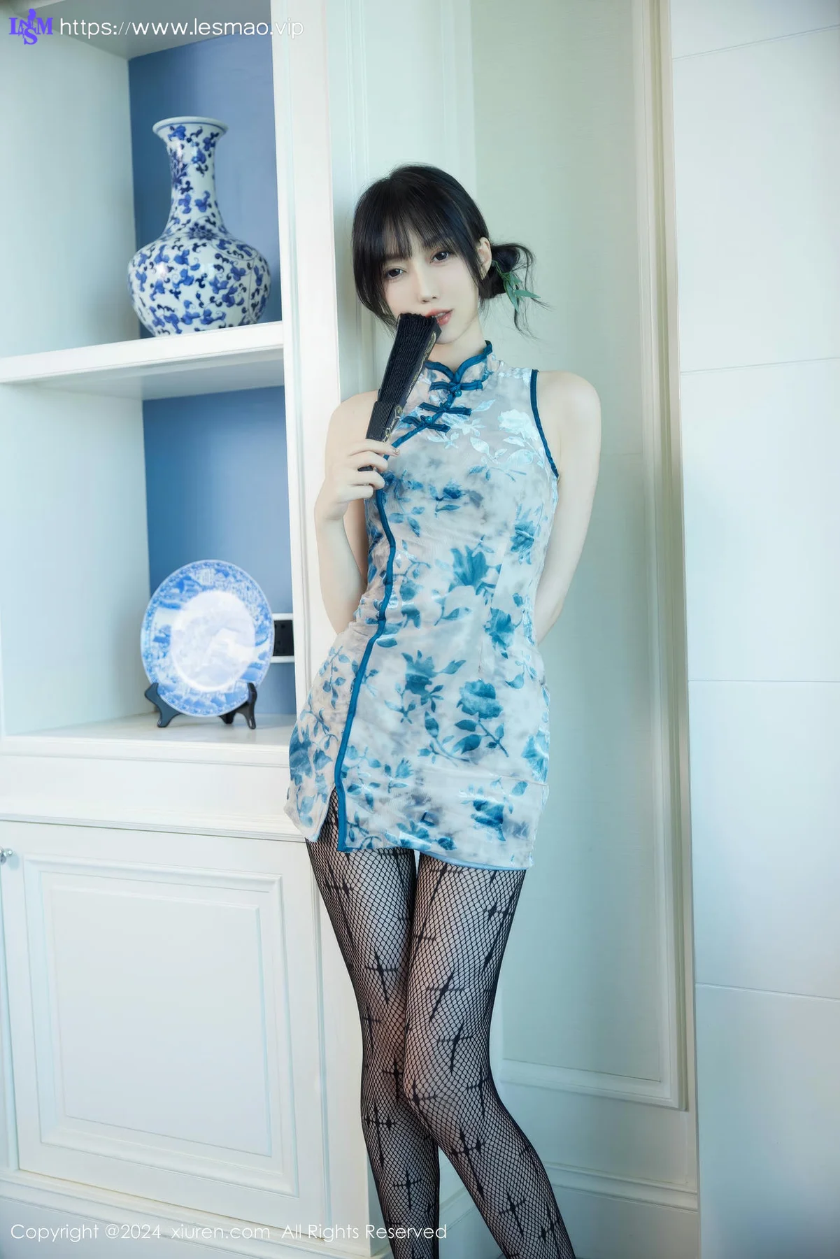 XiuRen 秀人 No.9236 玥儿玥er 浅蓝色旗袍 - 15