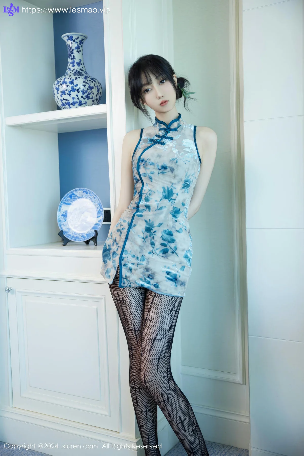 XiuRen 秀人 No.9236 玥儿玥er 浅蓝色旗袍 - 16