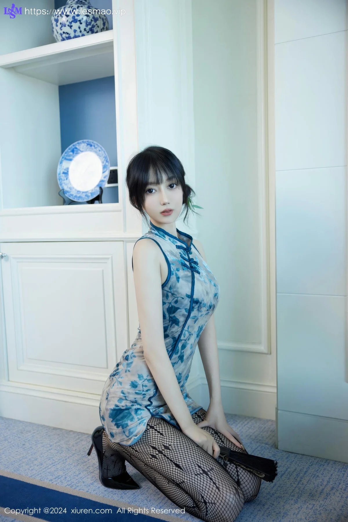 XiuRen 秀人 No.9236 玥儿玥er 浅蓝色旗袍 - 17