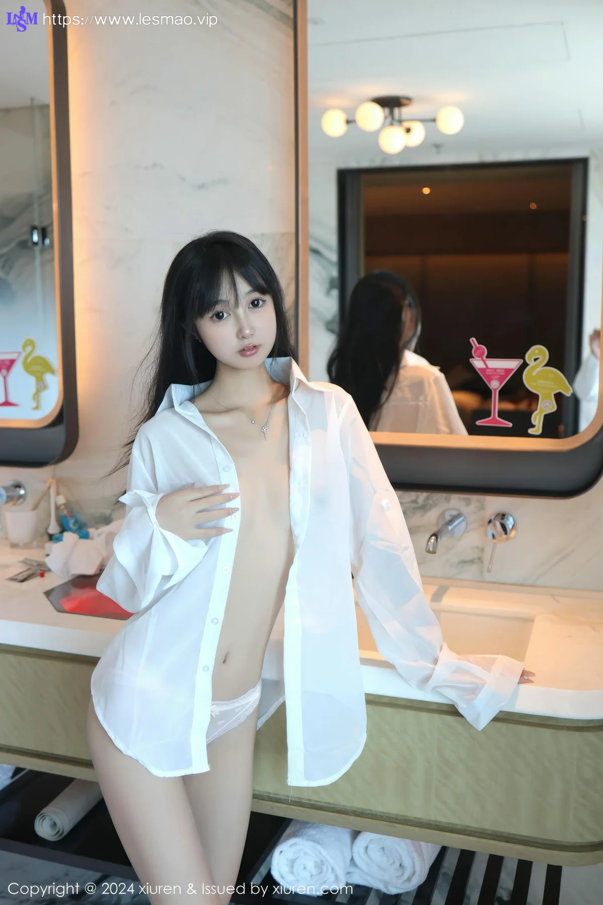 XiuRen 秀人 No.9251 林好好 首套写真白色衬衣萝莉 - 50