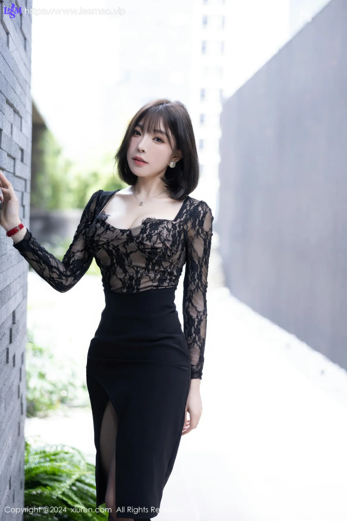 XiuRen 秀人 No.9257 徐莉芝Booty 黑色蕾丝连衣裙 - 11