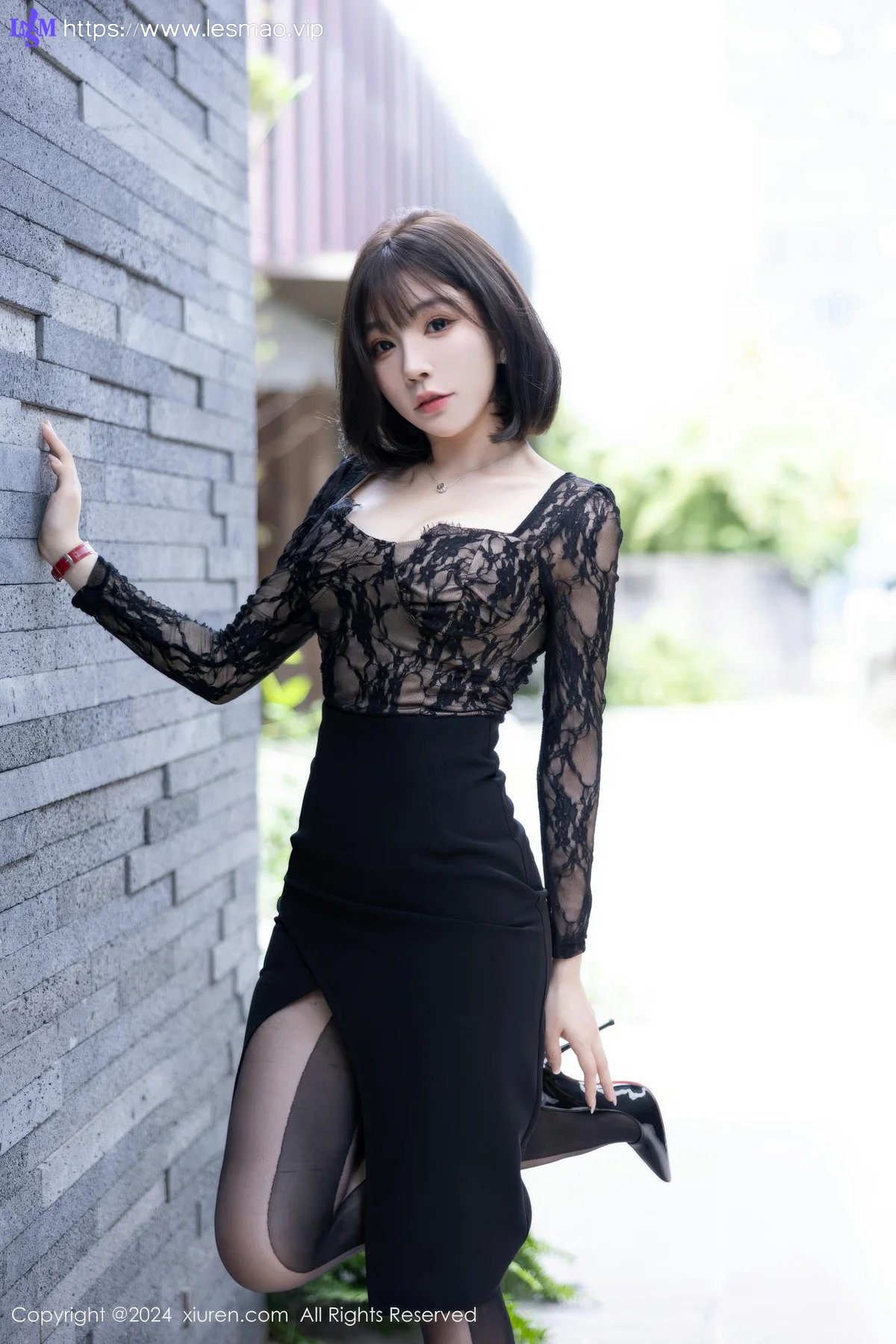 XiuRen 秀人 No.9257 徐莉芝Booty 黑色蕾丝连衣裙 - 12