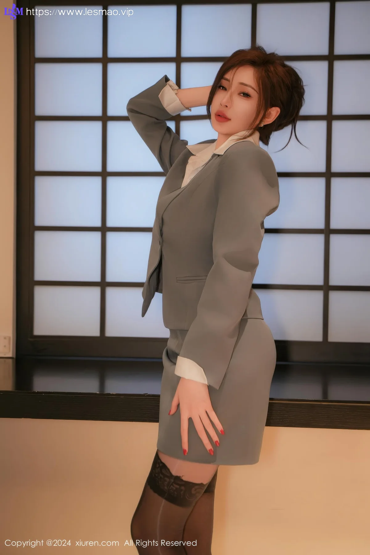 XiuRen 秀人 No.9307 奶瓶土肥圆 办公ol制服黑丝 - 11