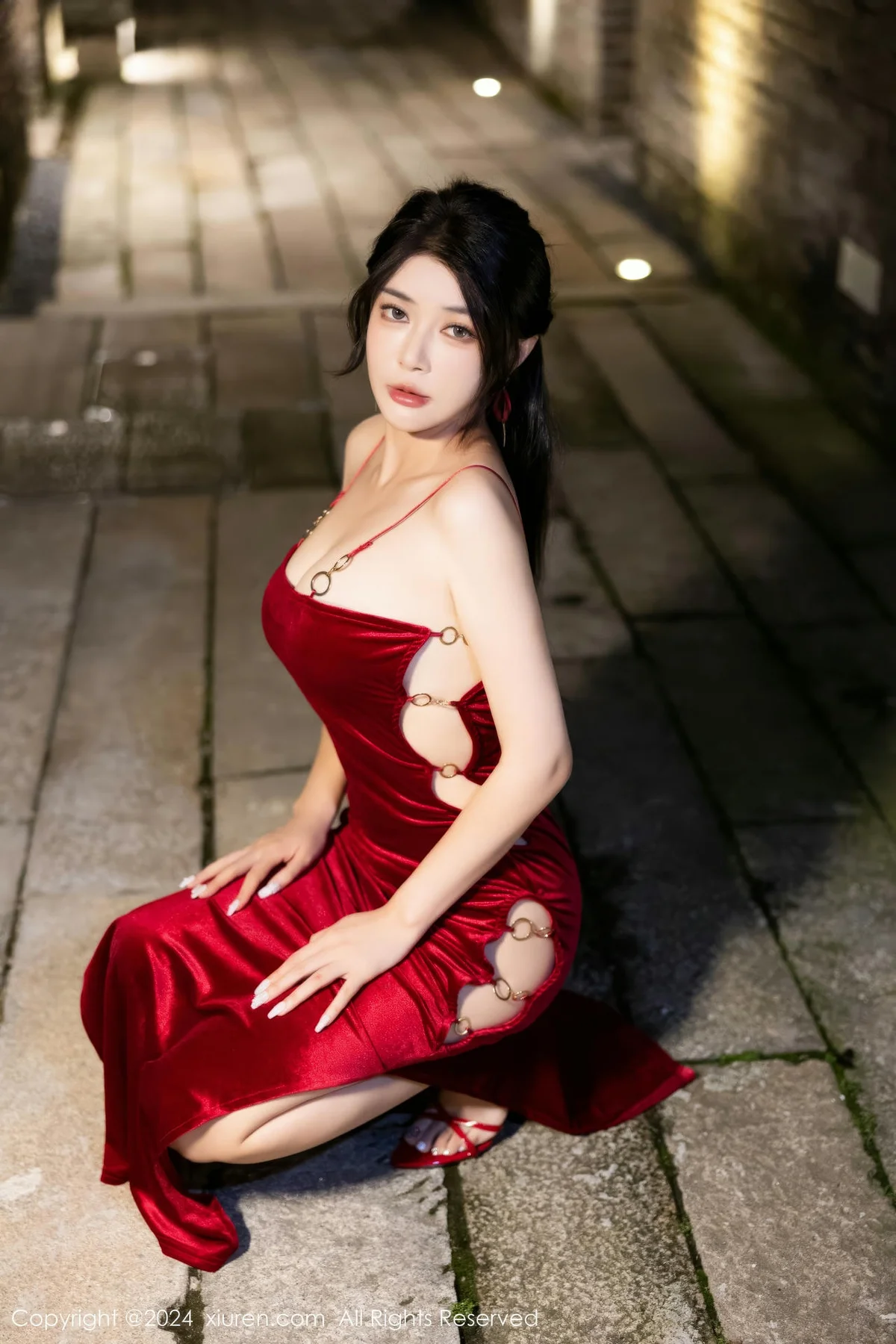 XiuRen 秀人 No.9327 凯竹Quinn 红丝连体衣 - 29