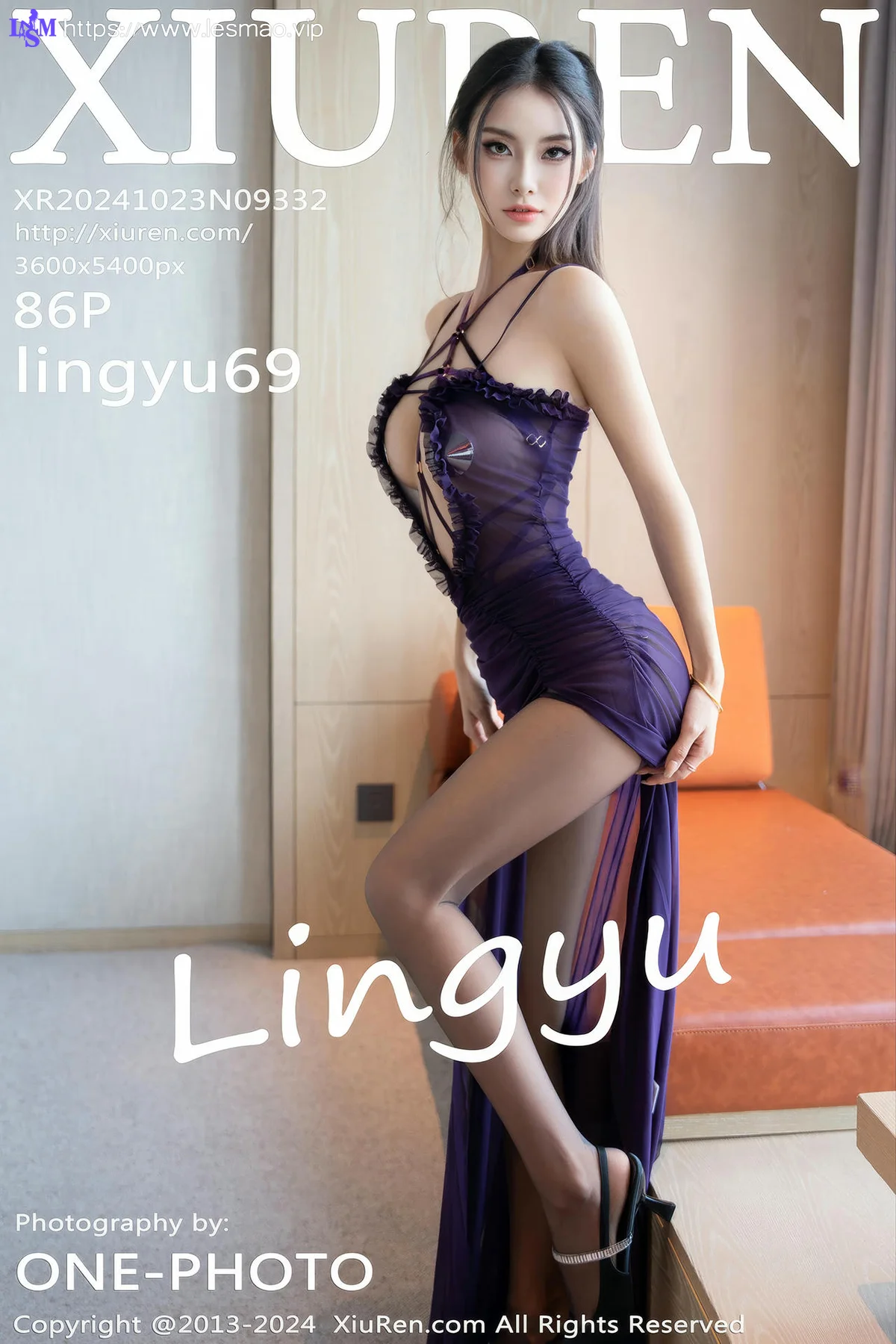 XiuRen 秀人 No.9332 lingyu69 乳贴黑丝长腿 - 87