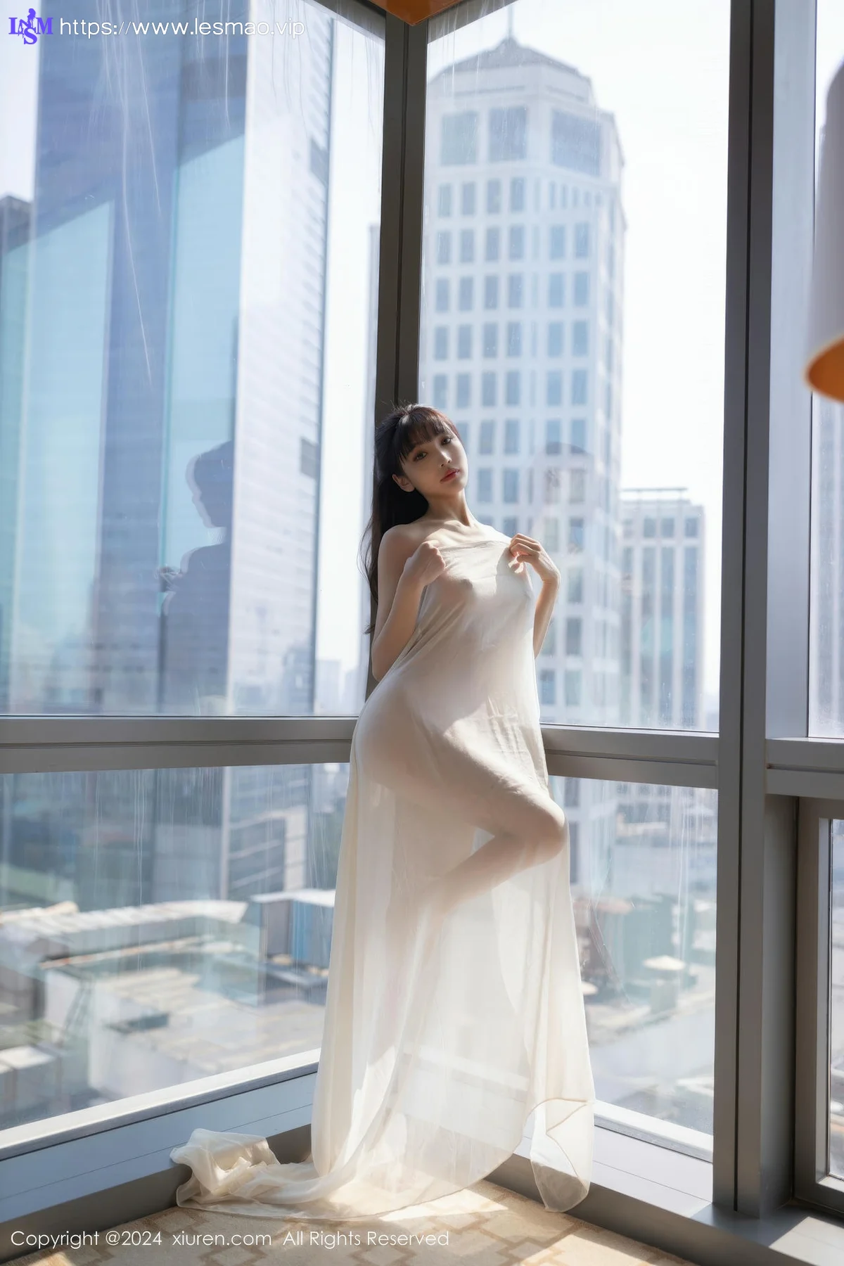 XiuRen 秀人 No.9340 陆萱萱 白丝美腿写真 - 83