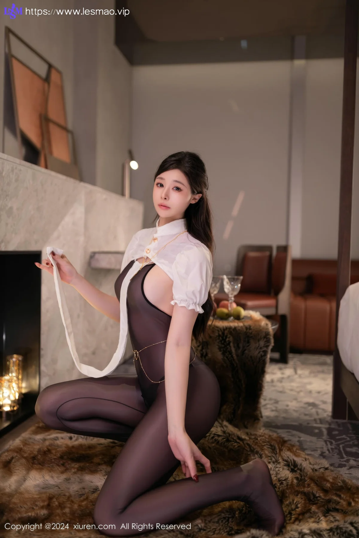 XiuRen 秀人 No.9350 小逗逗 黑丝连体衣美胸 - 27