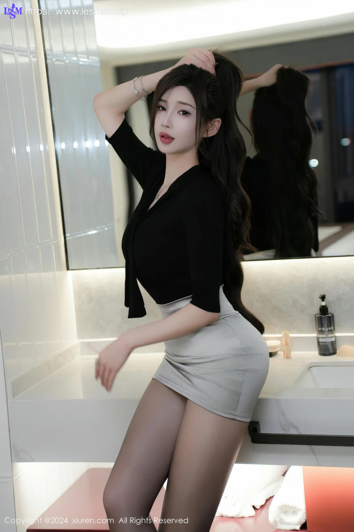 XiuRen 秀人 No.9367 Carol周妍希X 浴室黑丝熟女 - 13