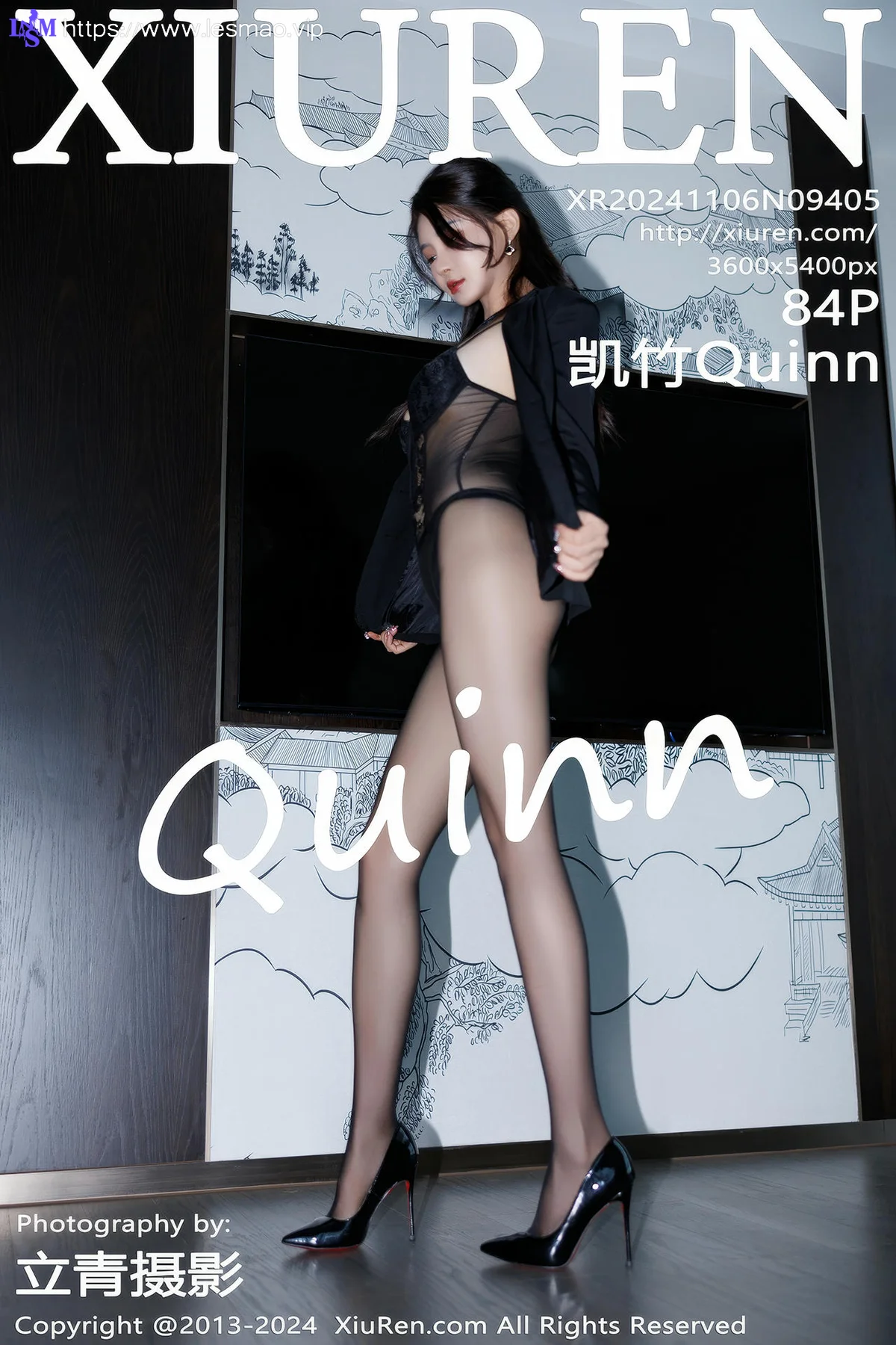 XiuRen 秀人 No.9405 凯竹Quinn爆乳黑丝ol写真 - 85