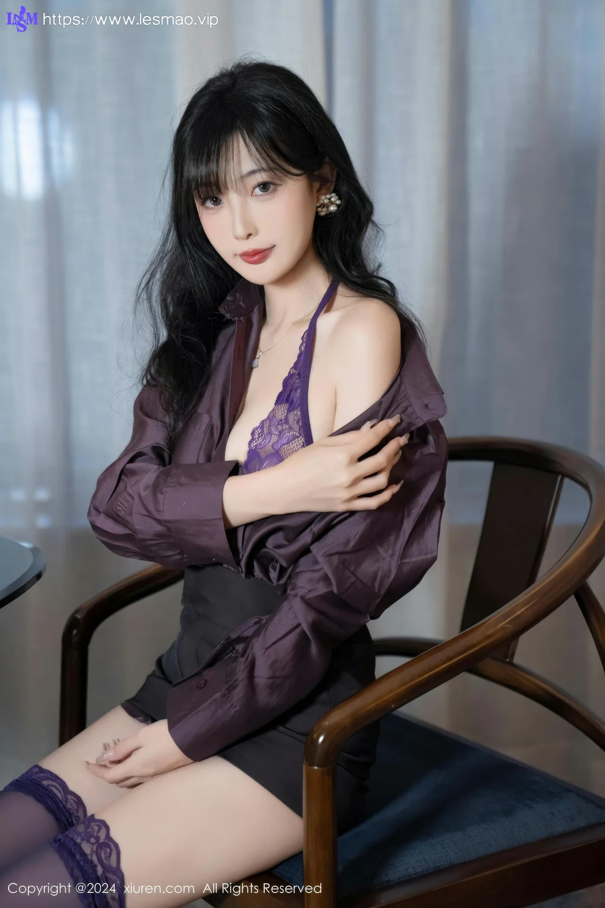 XiuRen 秀人 No.9428 林星阑 紫色蕾丝连体衣 - 40
