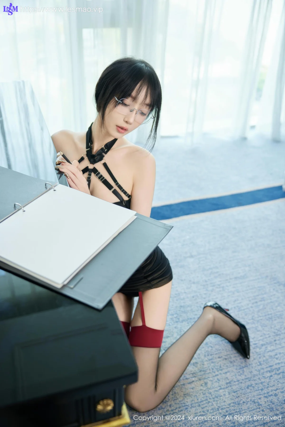 XiuRen 秀人 No.9455 玥儿玥er 吊袜ol黑丝美腿 - 13