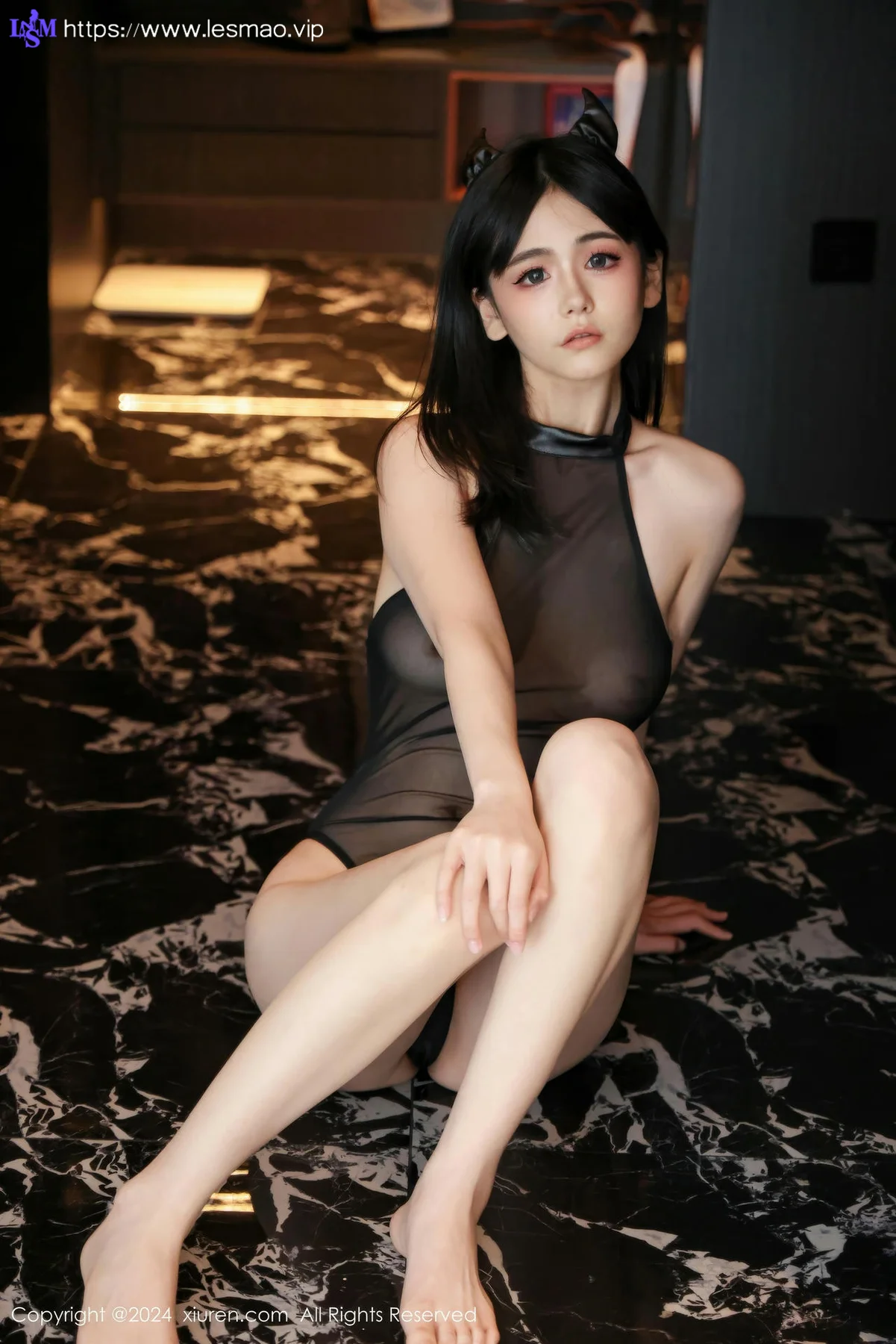 XiuRen 秀人 No.9464 奶芙乔乔 透视黑丝连体衣 - 45