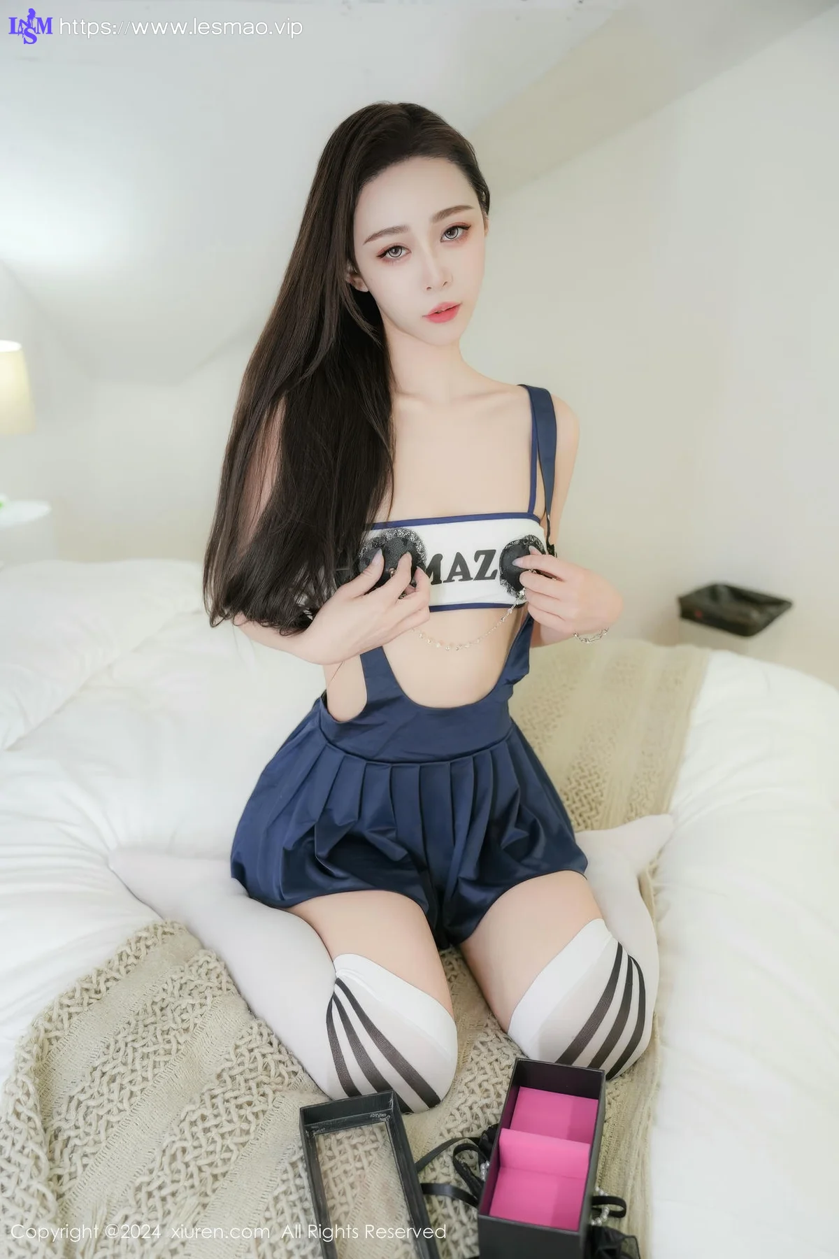 XiuRen 秀人 No.9473 糖糖 乳贴校园短裙 - 16