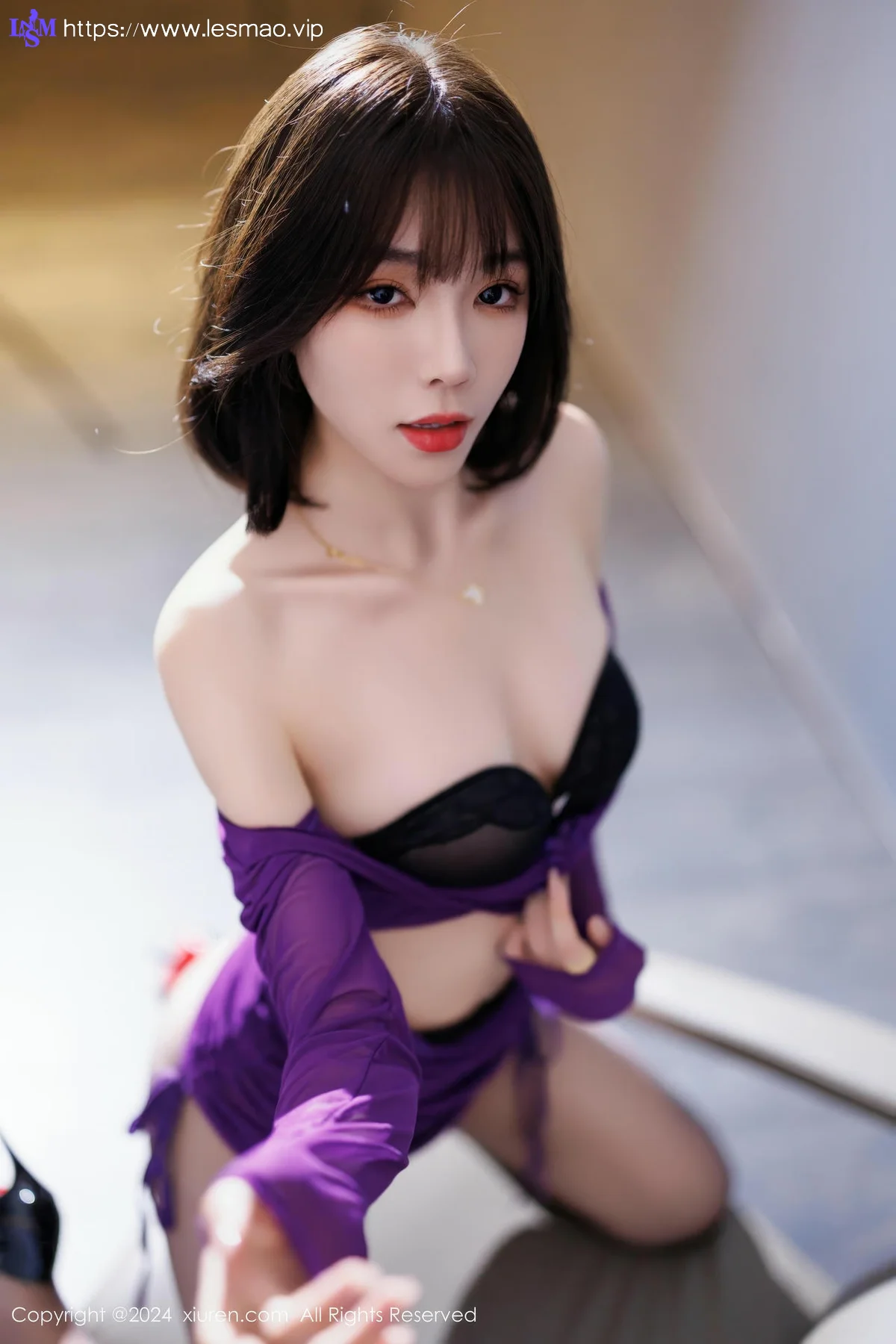 XiuRen 秀人 No.9482 徐莉芝Booty 紫色风情黑丝 - 21