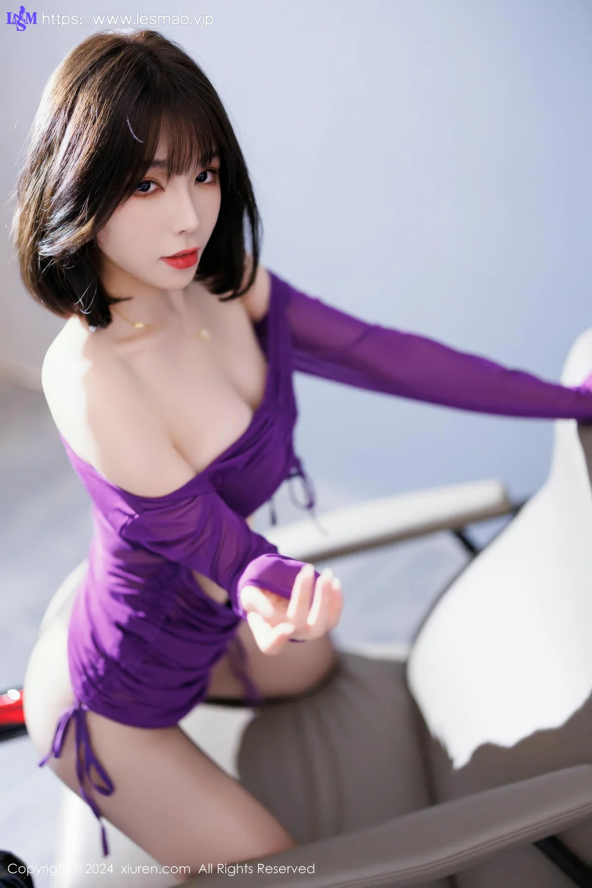 XiuRen 秀人 No.9482 徐莉芝Booty 紫色风情黑丝 - 22