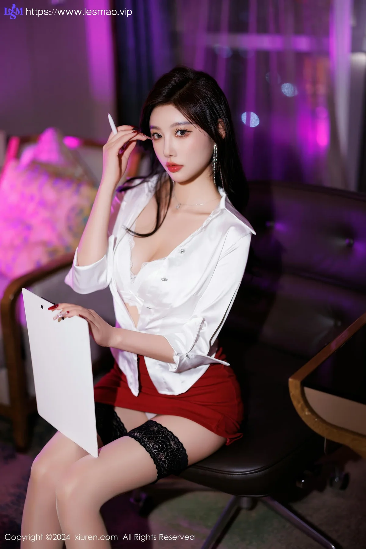 XiuRen 秀人 No.9565 杨晨晨Yome 红色短裙ol美臀 - 17
