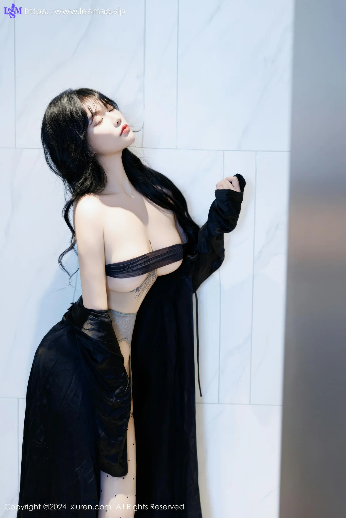 XiuRen 秀人 No.9575 娜比 黑色波点丝袜 - 36