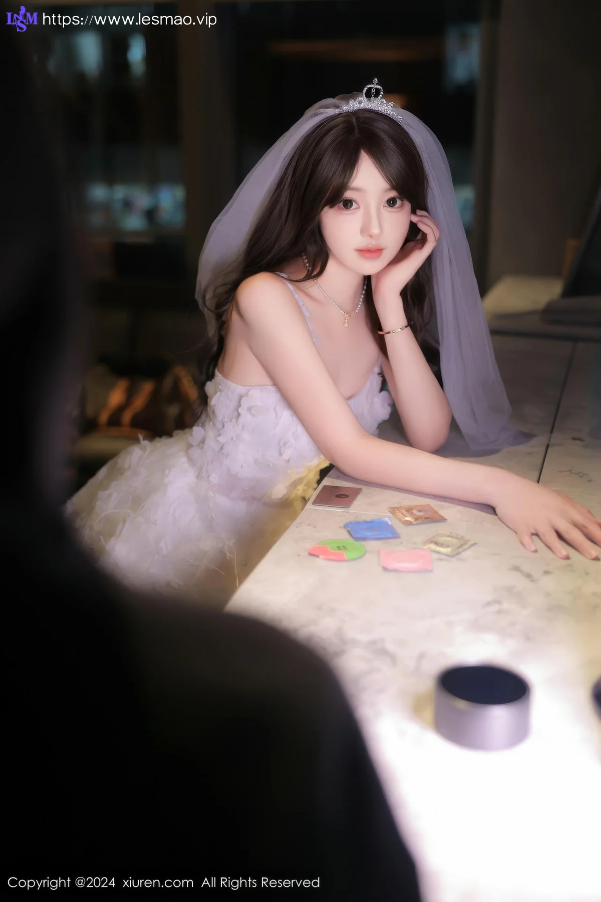 XiuRen 秀人 No.9601 桃妖夭 白色婚纱写真 - 14
