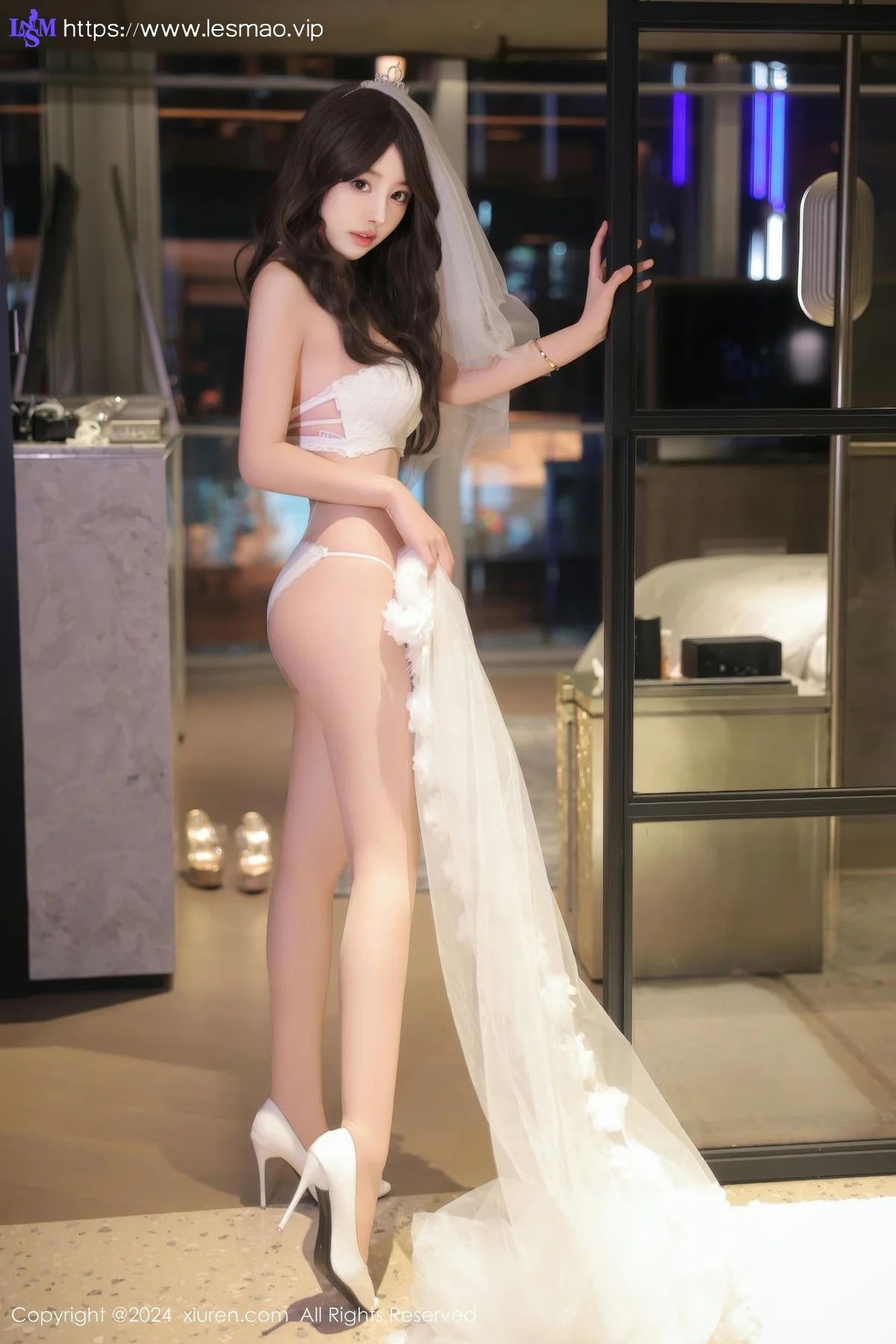 XiuRen 秀人 No.9601 桃妖夭 白色婚纱写真 - 32