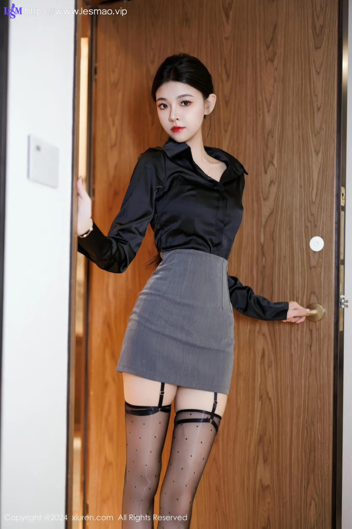 XiuRen 秀人 No.9604 初梦瑶 吊袜美腿黑丝 - 15