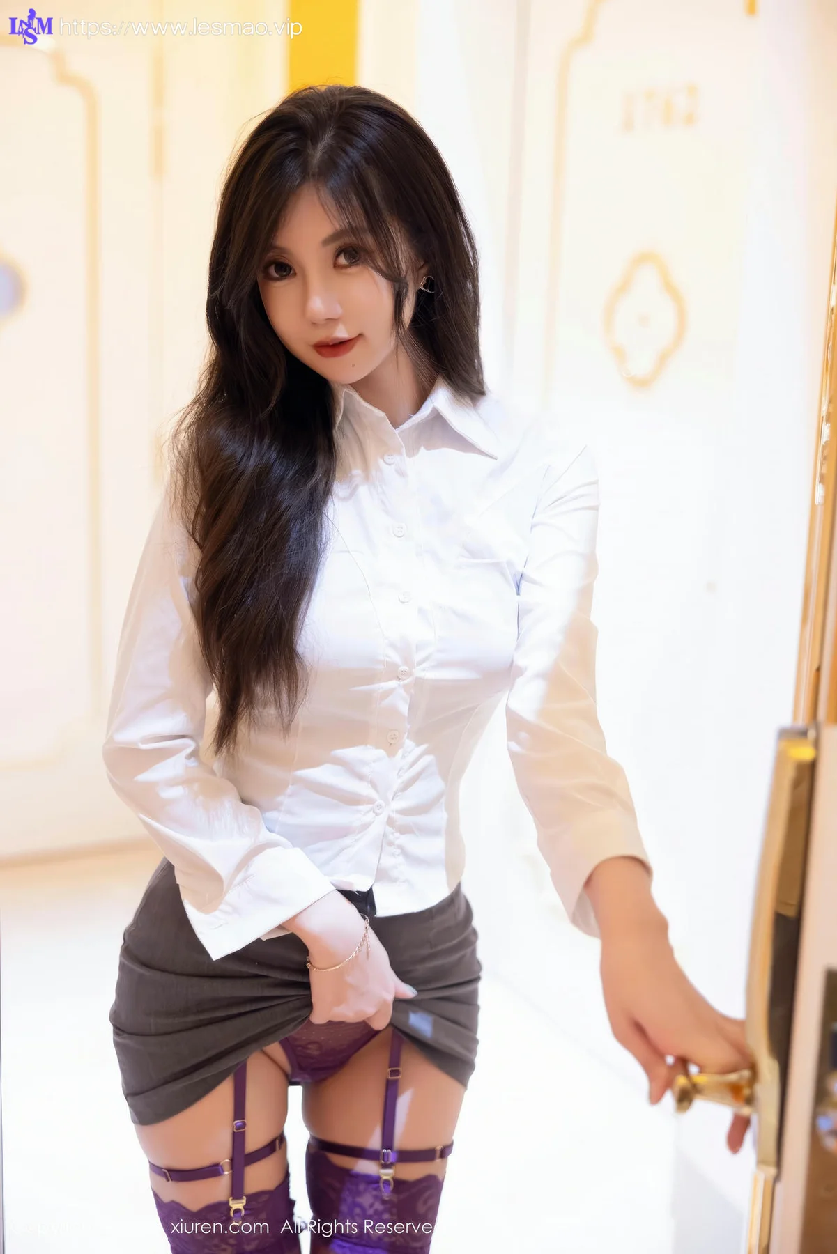 XiuRen 秀人 No.9631 绮里嘉ula ol制服短裙 - 17
