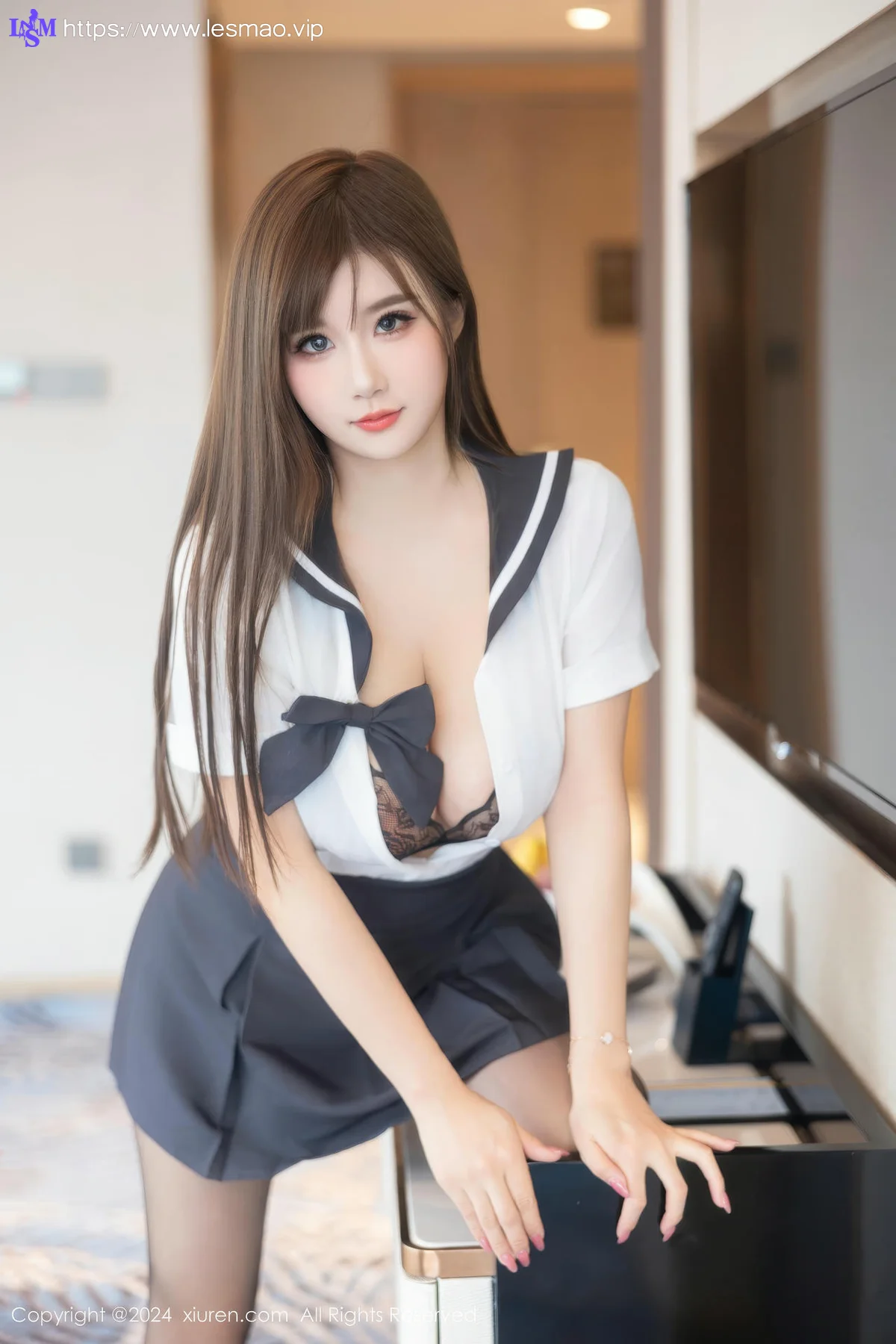 XiuRen 秀人 No.9663 小肉肉咪 透视内衣黑丝爆乳 - 12