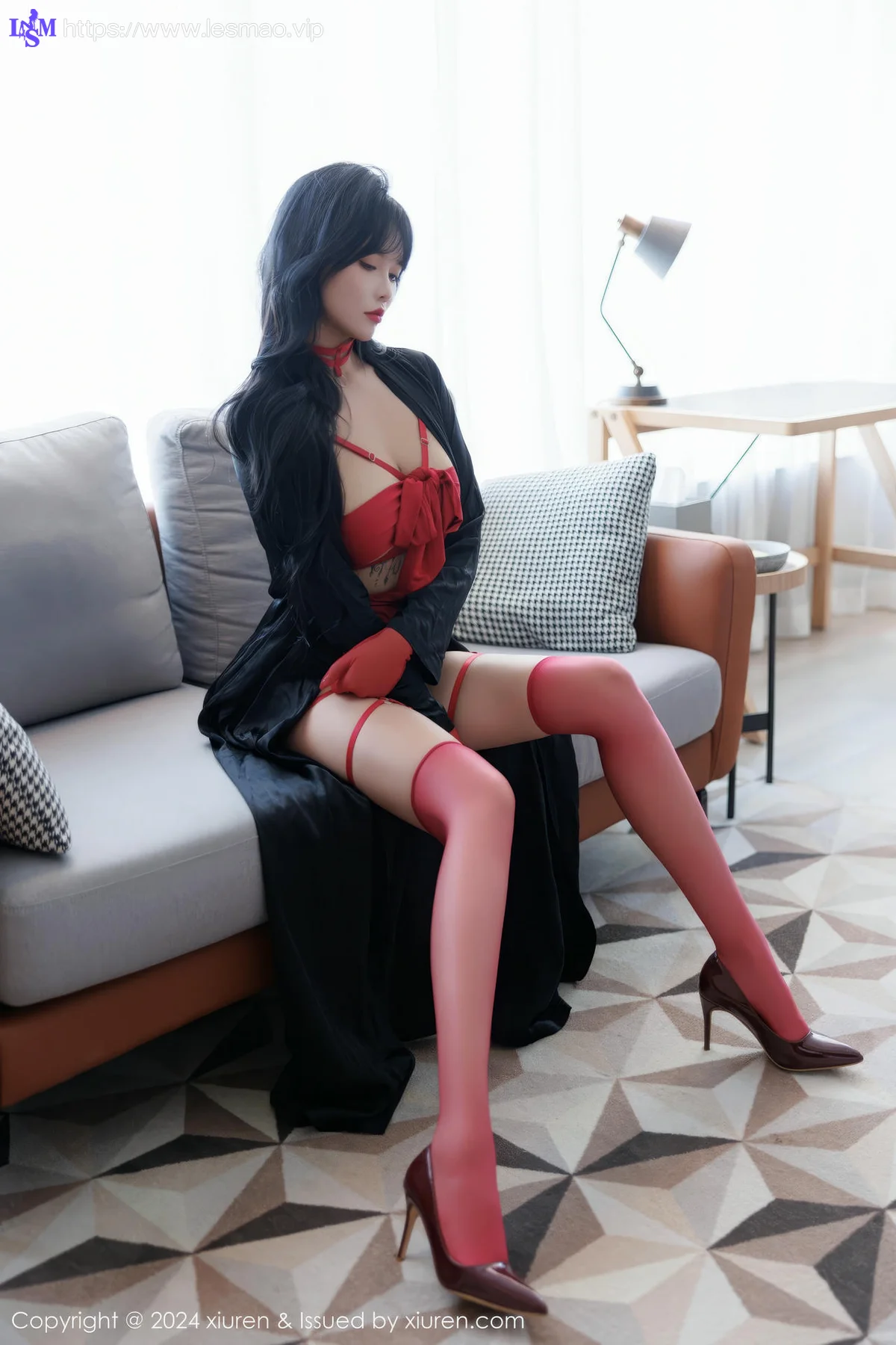 XiuRen 秀人 No.9671 娜比 红色美腿内衣私房 - 12