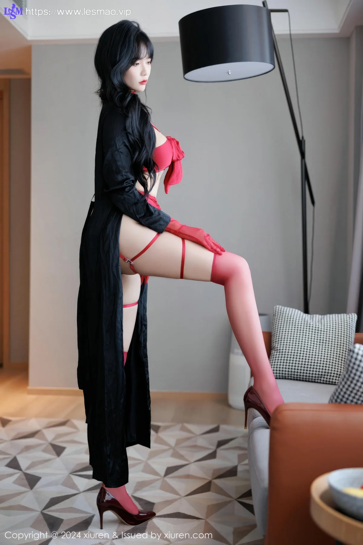 XiuRen 秀人 No.9671 娜比 红色美腿内衣私房 - 19