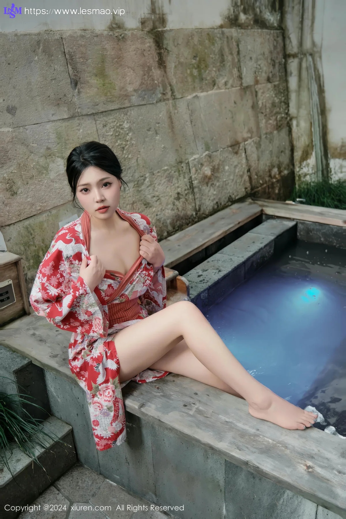 XiuRen 秀人 No.9687 麦田 和服温泉浴池湿身 - 17