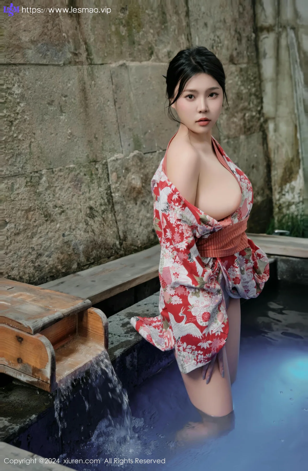 XiuRen 秀人 No.9687 麦田 和服温泉浴池湿身 - 32