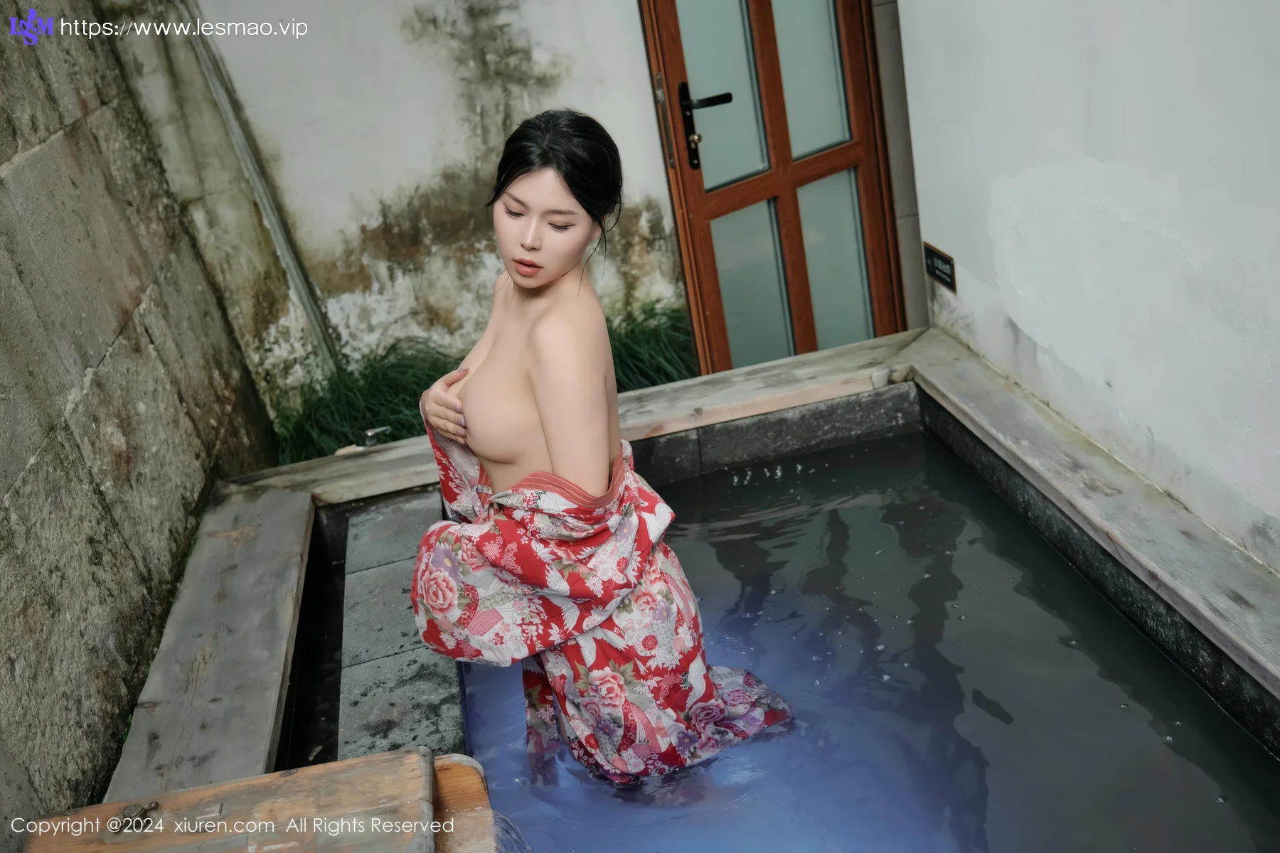 XiuRen 秀人 No.9687 麦田 和服温泉浴池湿身 - 36