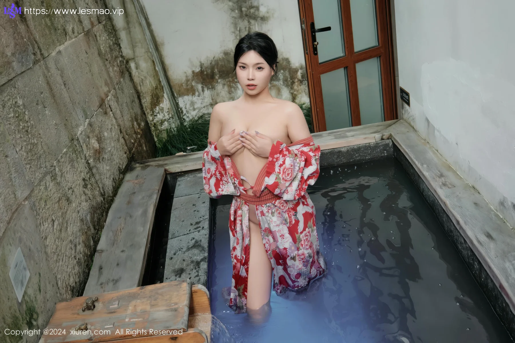 XiuRen 秀人 No.9687 麦田 和服温泉浴池湿身 - 41