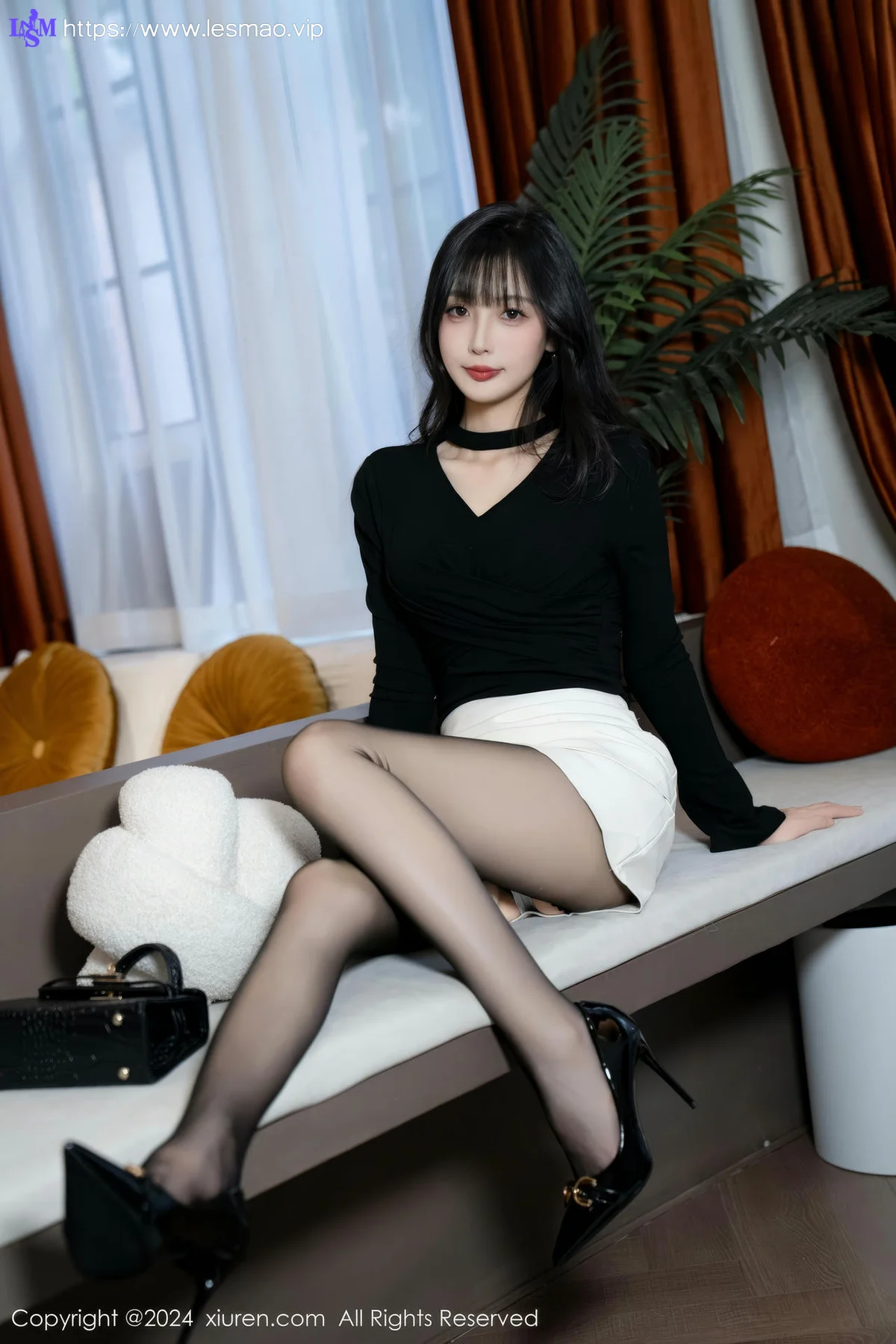 XiuRen 秀人 No.9691 林星阑 黑丝美腿内衣 - 26